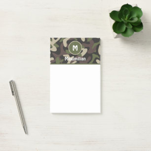 Notas Post-it® Personalizado de patrón marrón verde de camuflaje