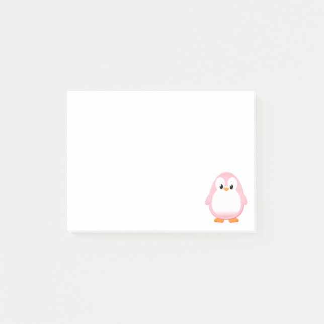 Notas Post-it® Personalizado de Personalizado de pingüino rosado (Anverso)