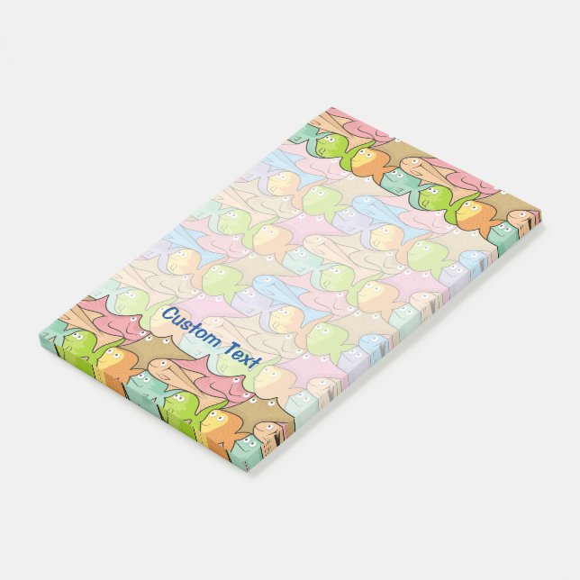 Notas Post-it® Personalizado de pescado (En perspectiva)