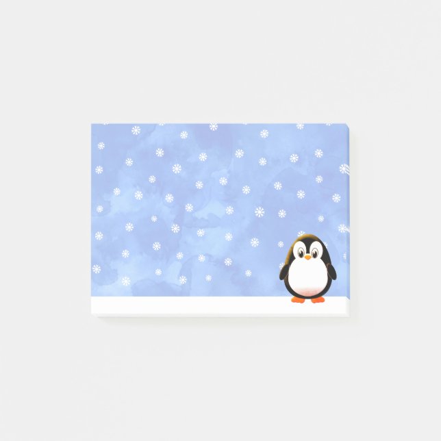 Notas Post-it® Personalizado de pingüino cutáneo Nieve y Personal (Anverso)