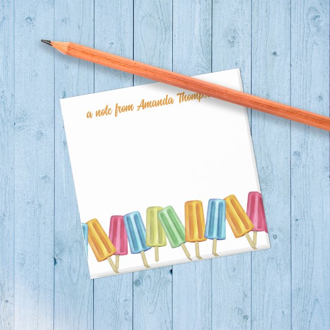 Notas Post-it® Personalizado de Popsicles Cuadros Coloridos (Cute colorful popsicles, custom post it notes. )