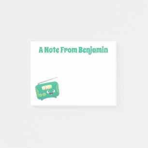 Notas Post-it® Personalizado de radio retro alegre y gracioso