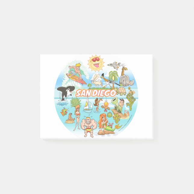 Notas Post-it® Personalizado de San Diego (Anverso)