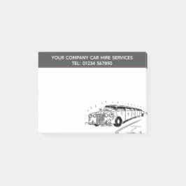 Notas Post-it® Personalizado de servicio de alquiler de coches en