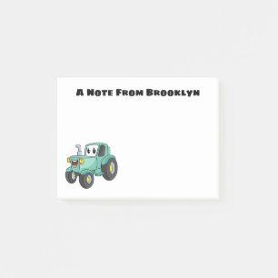 Notas Post-it® Personalizado de tractores verde feliz