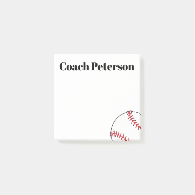 Notas Post-it® Personalizado del entrenador de béisbol, ¡gracias  (Anverso)