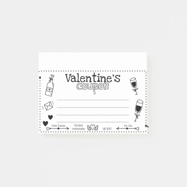 Notas Post-it® Personalizado divertido San Valentín / Parejas de  (Anverso)