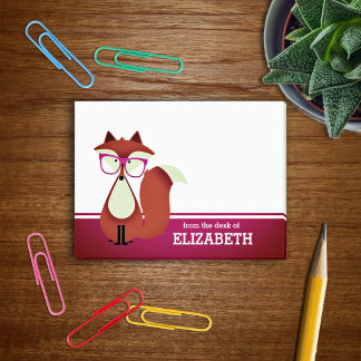 Notas Post-it® Personalizado dulce Rojo Fox personalizado