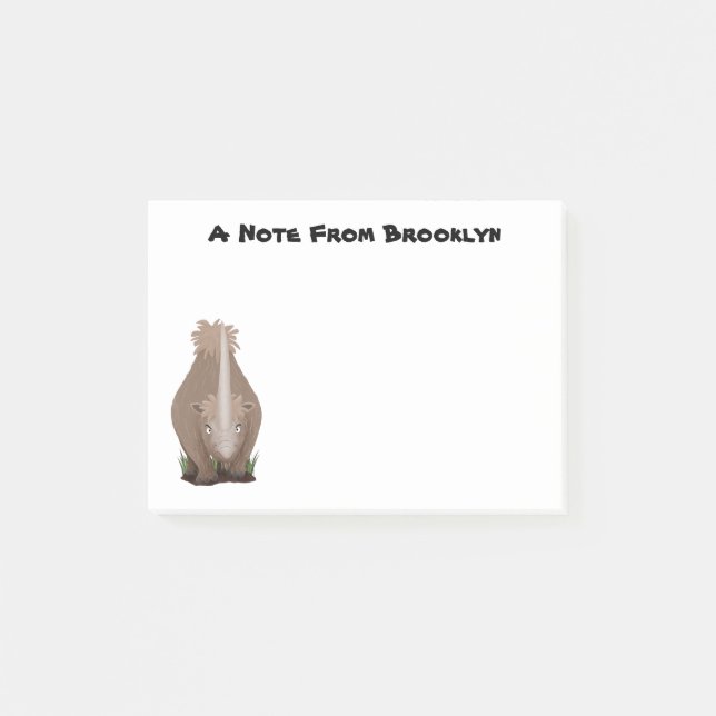 Notas Post-it® Personalizado elasmotherium rinoceronte (Anverso)