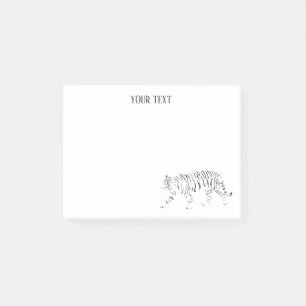 Notas Post-it® Personalizado en blanco y negro tigre
