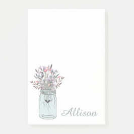 Notas Post-it® Personalizado en Secret Garden Mason Jar