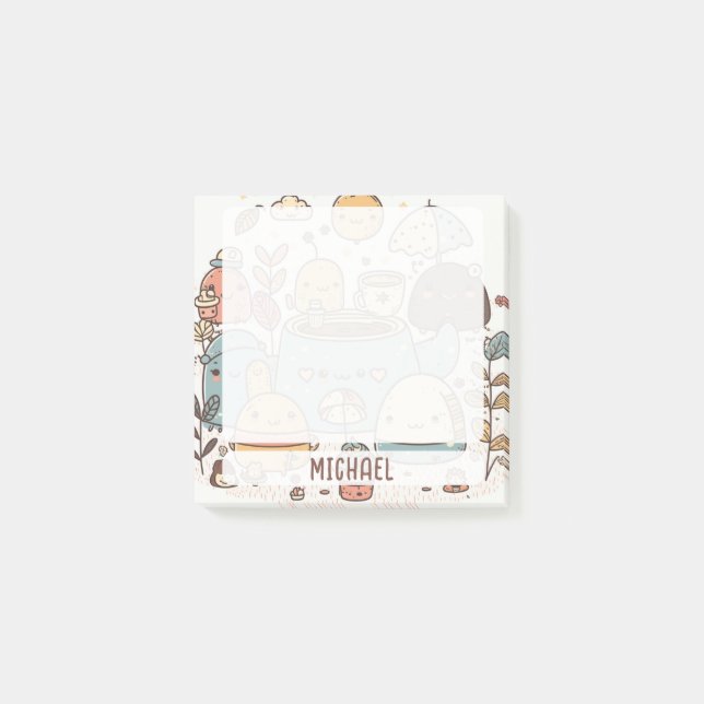 Notas Post-it® Personalizado Fiesta de té de Kawaii (Anverso)