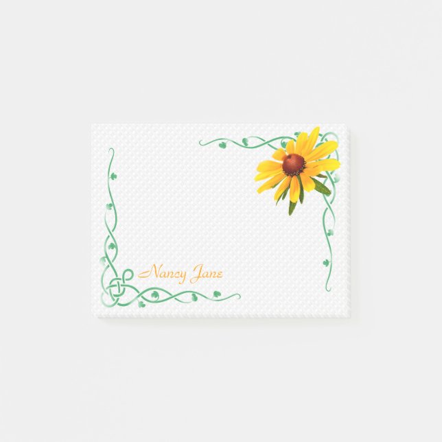 Notas Post-it® Personalizado - Foto de Susan Ojos Negros Amarillo (Anverso)