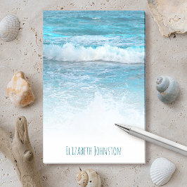 Notas Post-it® Personalizado fotográfico de olas azul turquesa de