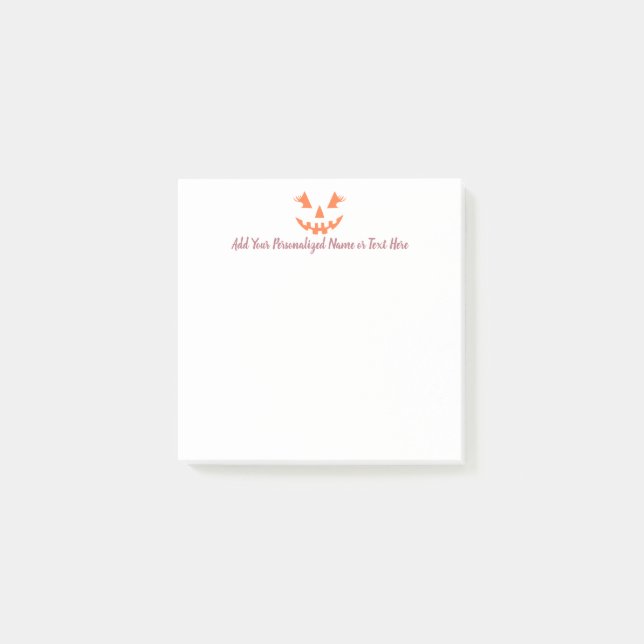 Notas Post-it® Personalizado Girly Jack O Lantern Pumpkin Hallowe (Anverso)