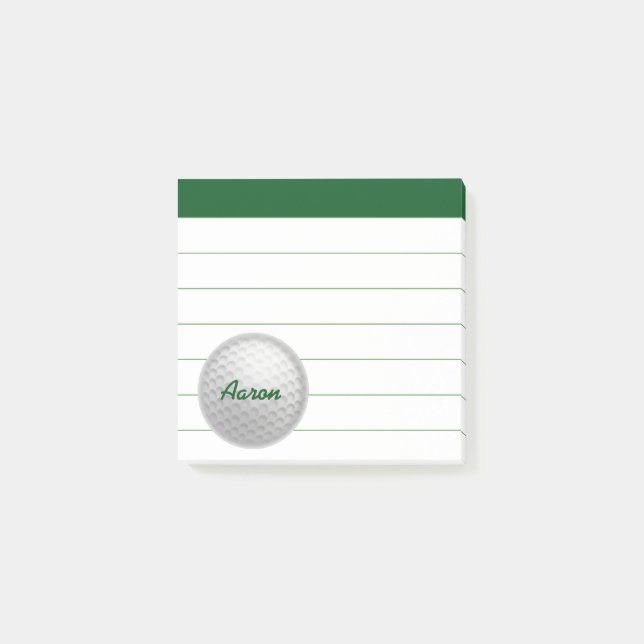 Notas Post-it® Personalizado Golf Post It Notes Gift (Anverso)