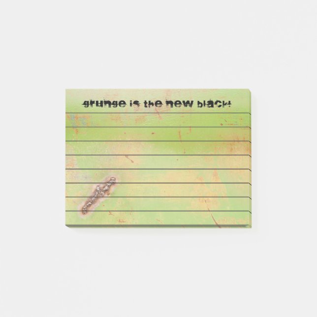 Notas Post-it® Personalizado Grunge Soldado Metalizado Verde Rust (Anverso)