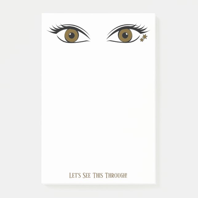 Notas Post-it® Personalizado humorístico espiando ojos marrones (Anverso)