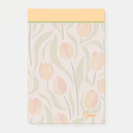 Notas Post-it® Personalizado jardín de tulipán moderno verde amar