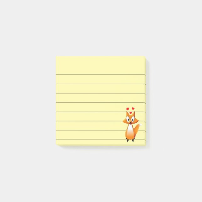 Notas Post-it® Personalizado lindo Fox Animal Lin 3x3 (Anverso)