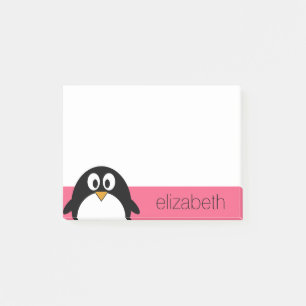 Notas Post-it® Personalizado lindo Ilustracion de pingüino negro