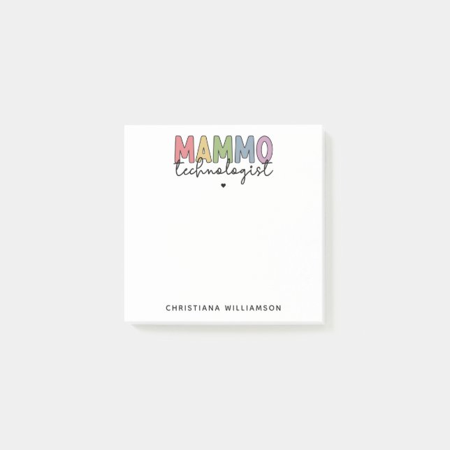 Notas Post-it® Personalizado Mammo Technologist Mammography Tech  (Anverso)