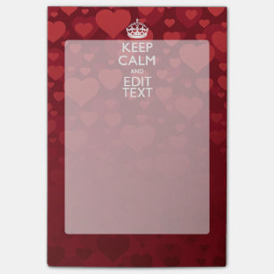 Notas Post-it® Personalizado MANTENER LA CALMA Y Tu Texto Ama Bor
