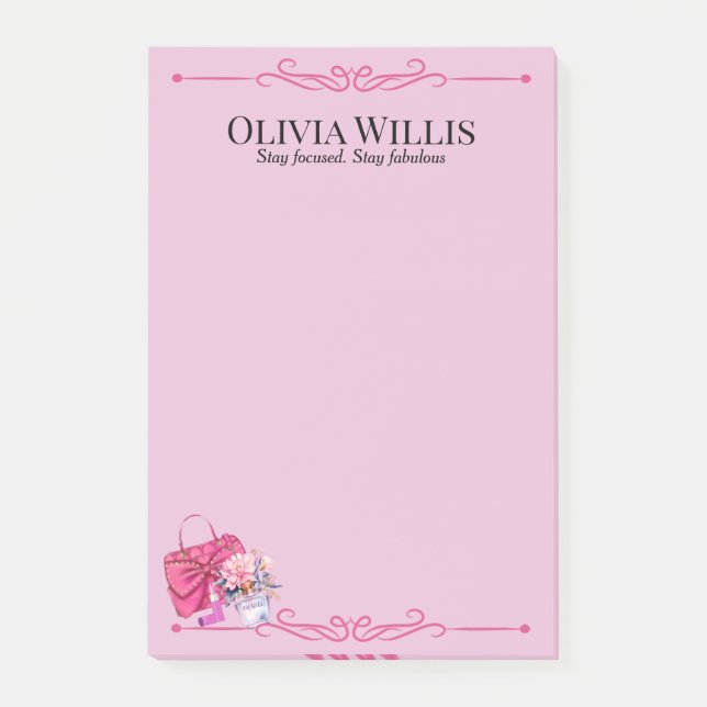 Notas Post-it® Personalizado "Mantente Centrado. Manténganse fabu (Anverso)