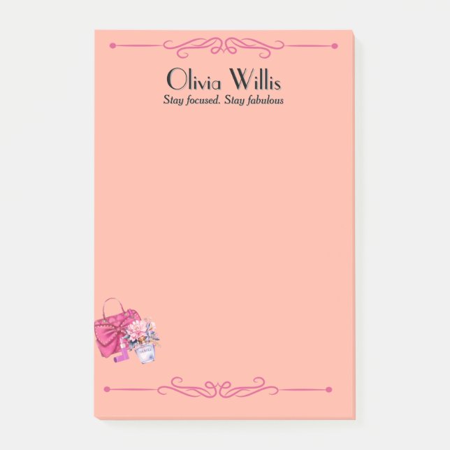 Notas Post-it® Personalizado "Mantente Centrado. Stay Fabulous" P (Anverso)