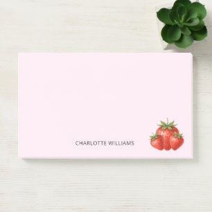 Notas Post-it® Personalizado Minimalista Cute Fresa Profesor