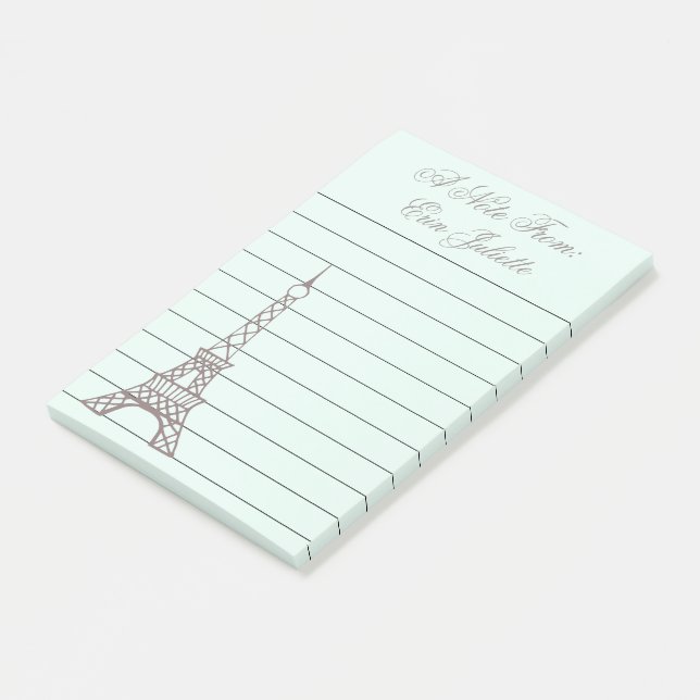 Notas Post-it® Personalizado Mint Eiffel Tower Post It Notes Gift (En perspectiva)