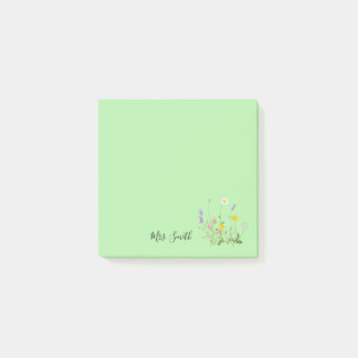 Notas Post-it® Personalizado Monograma Floral