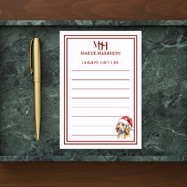 Notas Post-it® Personalizado Monograma Golden Doodle Holiday List