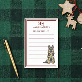Notas Post-it® Personalizado Monograma Lista de regalos de Navida
