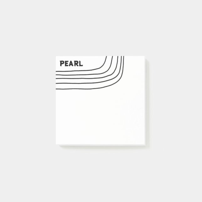 Notas Post-it® Personalizado Monograma personalizado de líneas de (Anverso)