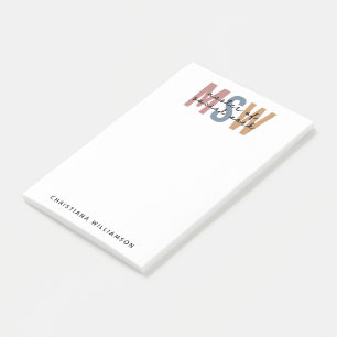 Notas Post-it® Personalizado MSW Master en Obra Social Graduación