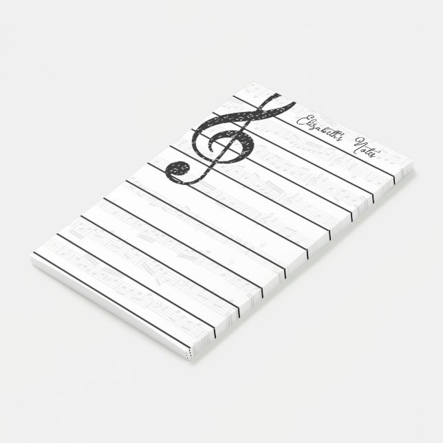 Notas Post-it® Personalizado musical (En perspectiva)