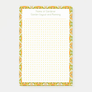 Notas Post-it® Personalizado Naranja Green Dot Grid Planner