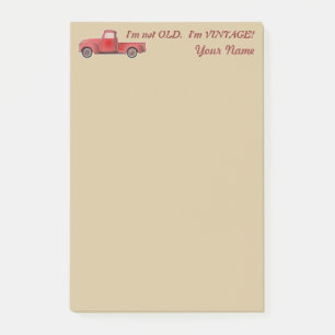 Notas Post-it® Personalizado No soy viejo Soy un Camión Rojo Vint