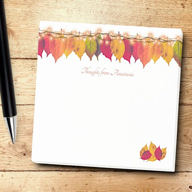 Notas Post-it® Personalizado Otoño Luces de luciérnaga estacional (3" square template)