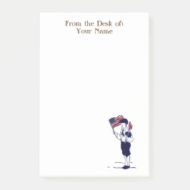 Notas Post-it® Personalizado Patriotic Boy con fuegos artificiale