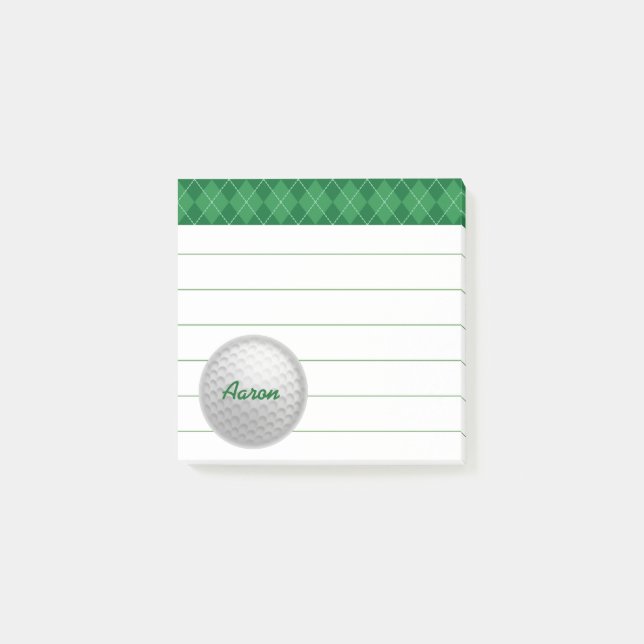 Notas Post-it® Personalizado Personalized Golf Post It Notes Gift (Anverso)