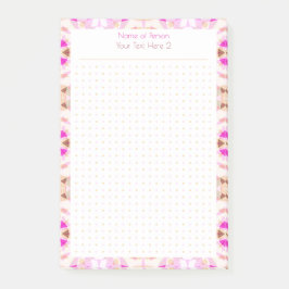 Notas Post-it® Personalizado Pink Brown Dot Grid Student Gift Pla