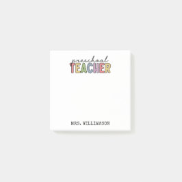 Notas Post-it® Personalizado Profesor de Preescolar Personalizado