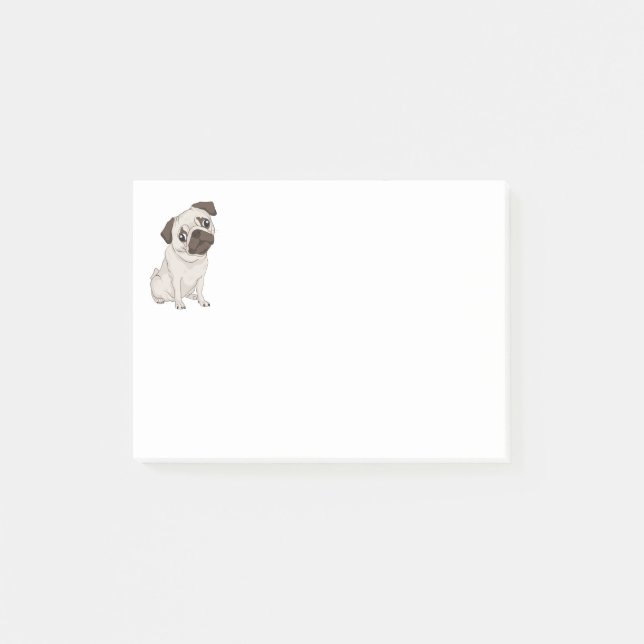 Notas Post-it® Personalizado Pug Puppy Dog Post IT Sticky Notes (Anverso)
