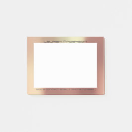 Notas Post-it® Personalizado Rosa de cobre Oro Office Personaliza