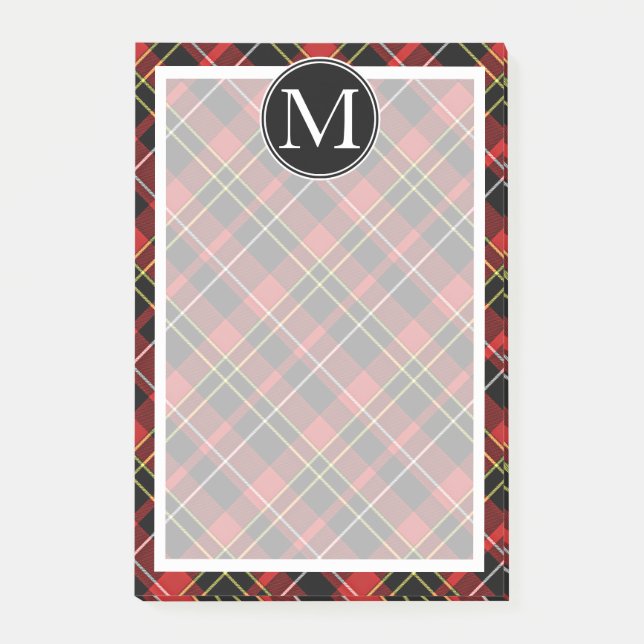 Notas Post-it® Personalizado Scots Red Black Yellow White Tartan  (Anverso)