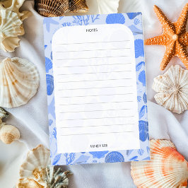 Notas Post-it® PERSONALIZADO Seashells Border Sea Grocery Shoppin