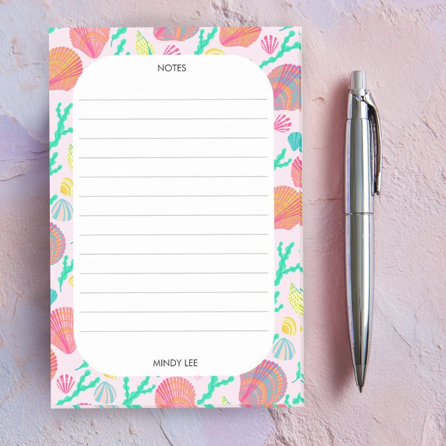 Notas Post-it® PERSONALIZADO Seashells Border Sea Grocery Shoppin (CUSTOM Seashells Border Sea Grocery Shopping To-Do Post-it Notes
)