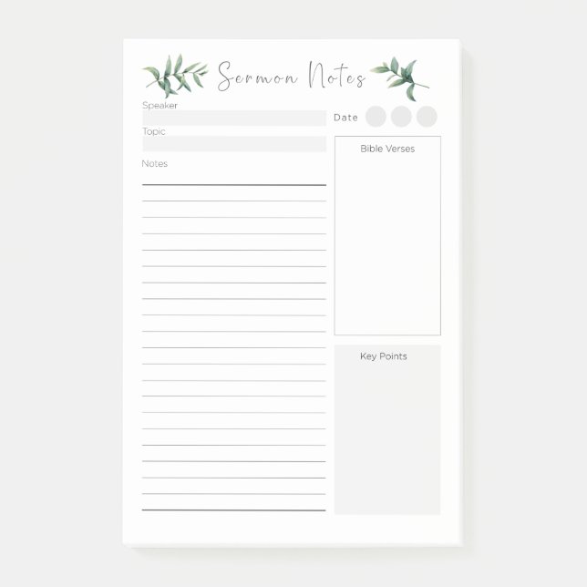 Notas Post-it® Personalizado Sermon (Anverso)